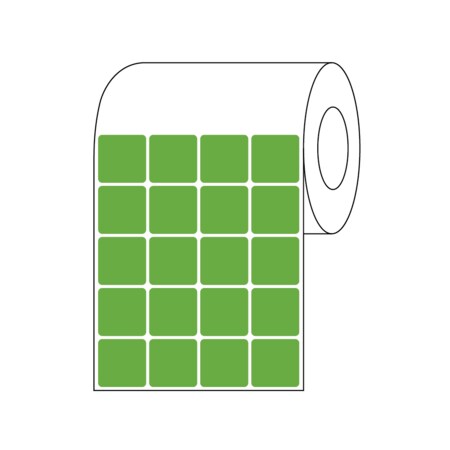 Thermal Transfer Slide Label, 7/8 X 7/8, 4 Across Green